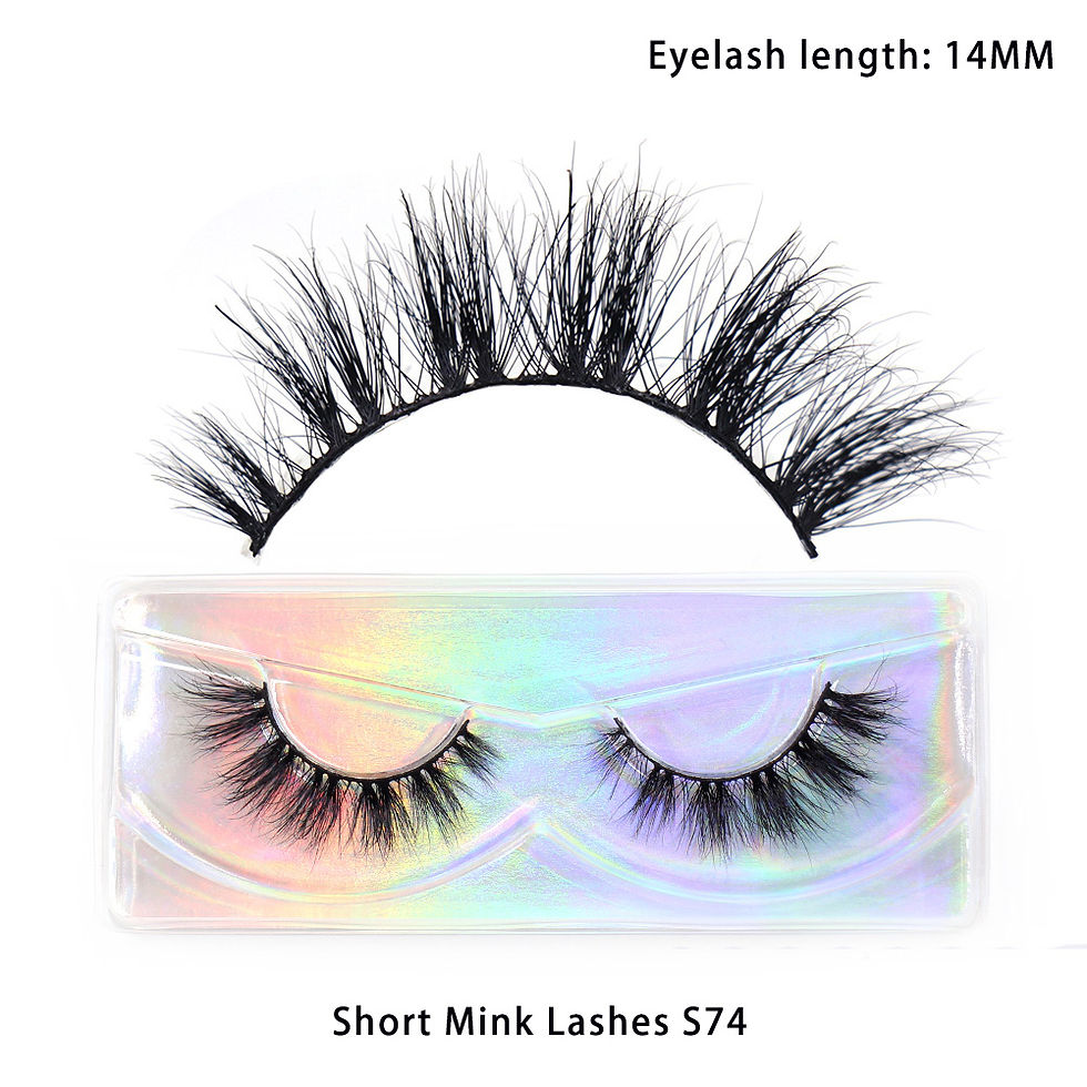 Thumbnail: Short Natural Mink Fluffy Wispy Eyelashes 12mm-15mm