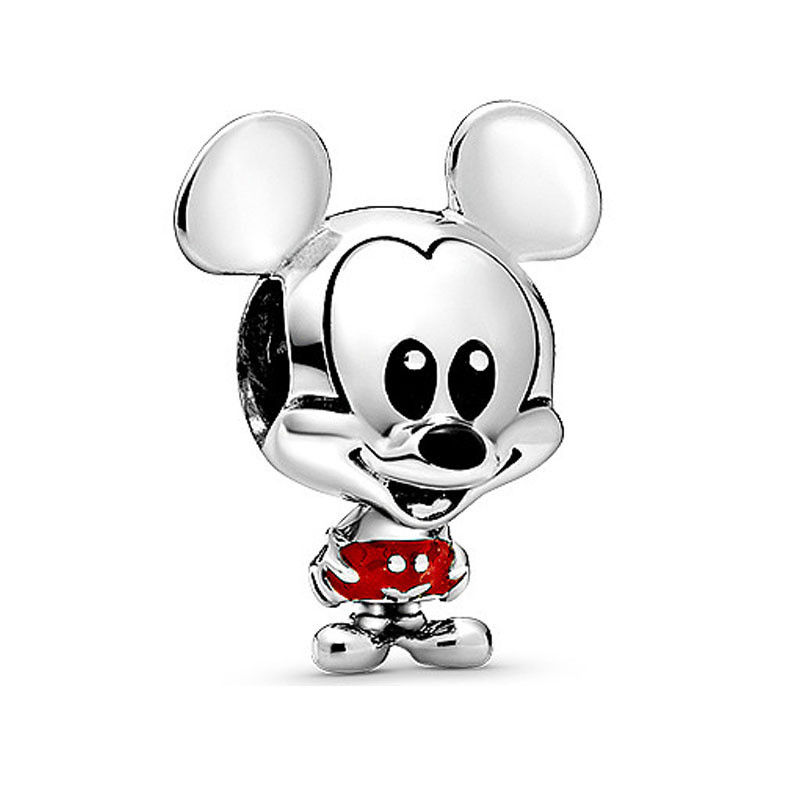 Thumbnail: Elegant Sterling Silver Disney Charm Bracelet with Mickey Mouse Winnie the Pooh