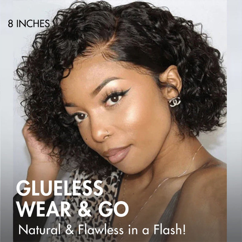 Thumbnail: Snwprin Deep Wave Bob Wig – Glueless 7x5 Lace Brazilian Hair