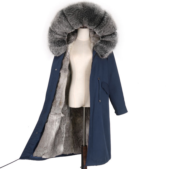 Thumbnail: Luxury Fox Fur Hood Winter Parka Men Thick Insulated Fur Jacket