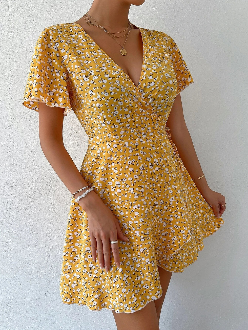 Thumbnail: Women Sexy Printed A-Line Mini Dress Summer Boho V-Neck