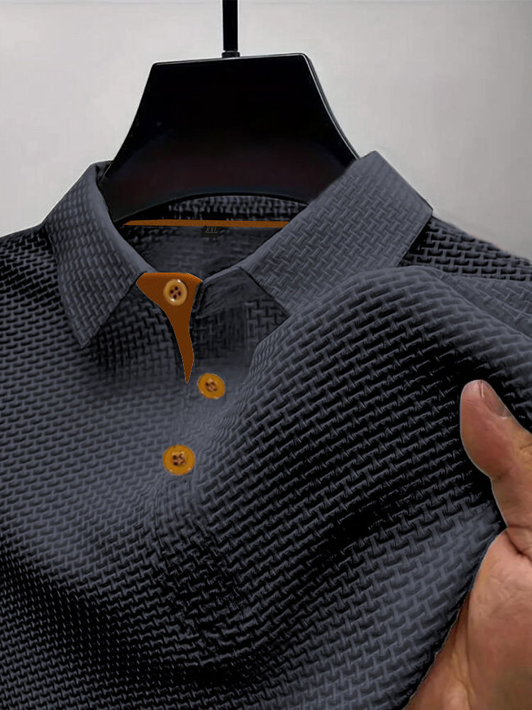 Thumbnail: Ice Silk Short Sleeve Lapel Polo Shirt for Men