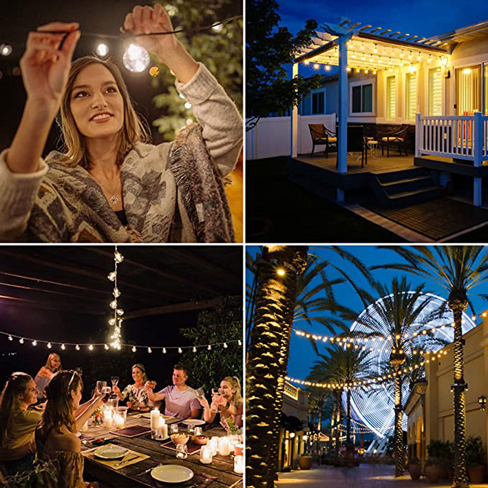 Thumbnail: Outdoor LED G40 Festoon String Lights – Warm White Waterproof Patio Garland