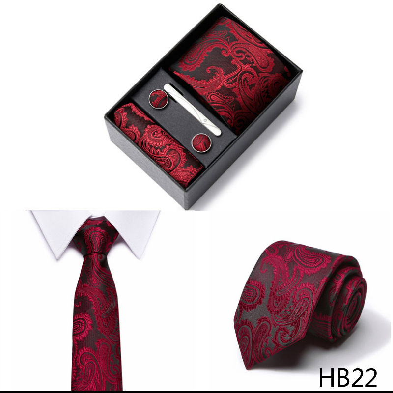 Thumbnail: Men’s 7.5cm Handmade Silk Necktie Gift Set Wedding Box