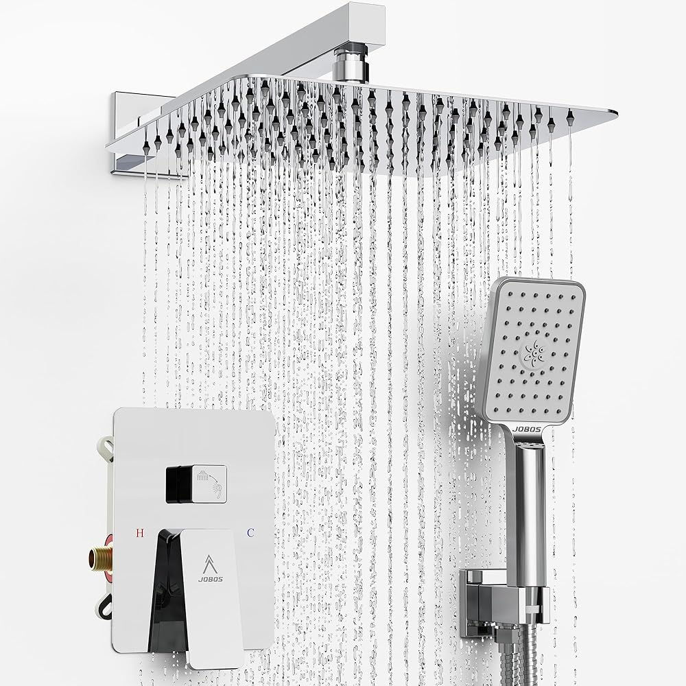 10-Inch Rain Shower System – High Pressure Faucet Set with Handheld, Chrome