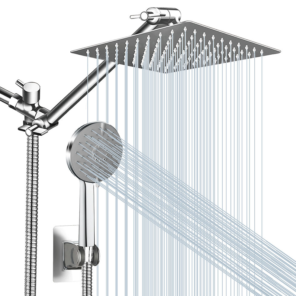 2-in-1 High-Pressure Rainfall Shower Head with Extension Arm