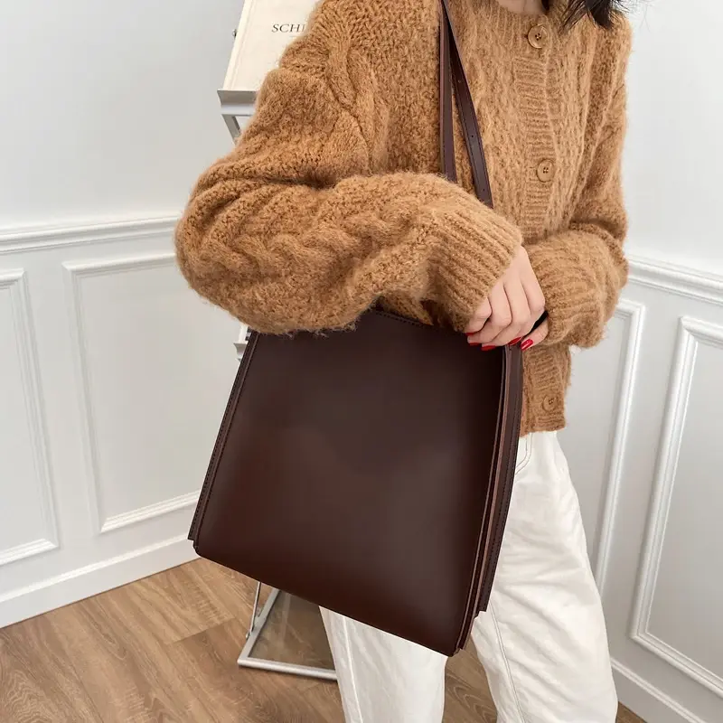 Thumbnail: Large Capacity PU Leather Shoulder Tote Handbag for Women Fashion