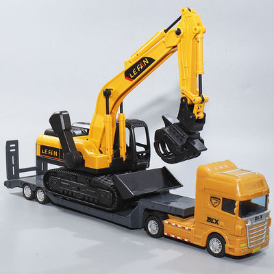 Thumbnail: Engineering Flatbed Trailer Model – ABS Diecast Transport Toy for Kids