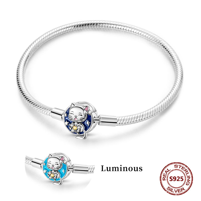 Thumbnail: Adjustable Silver Ocean Luminous Bracelet 17 to 20CM Elegant Design