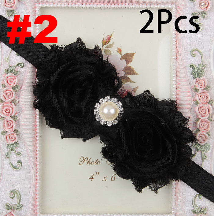 Thumbnail: 2PCS Christmas Baby Headbands – Soft Floral Turban Hairbands for Newborns