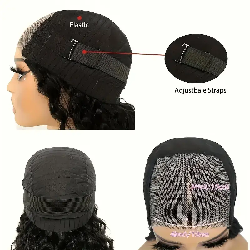 Thumbnail: 4x4 Glueless Curly Bob Wig – Brazilian Remy Hair, Pre-Plucked Lace