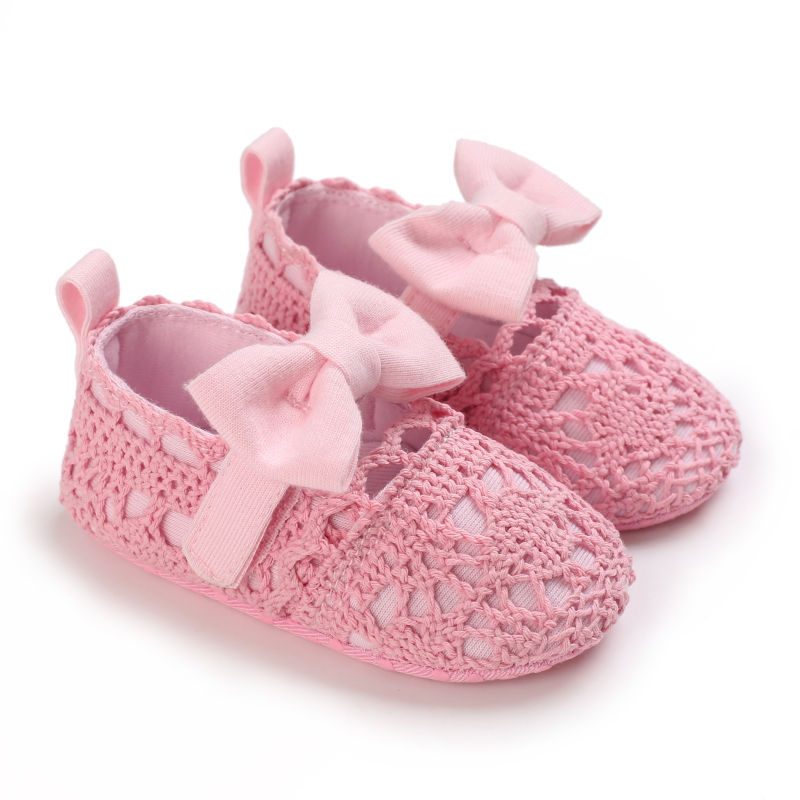 Thumbnail: VALEN·SINA Pink Baby Girl Shoes – Non-Slip PU First Walkers with Bow