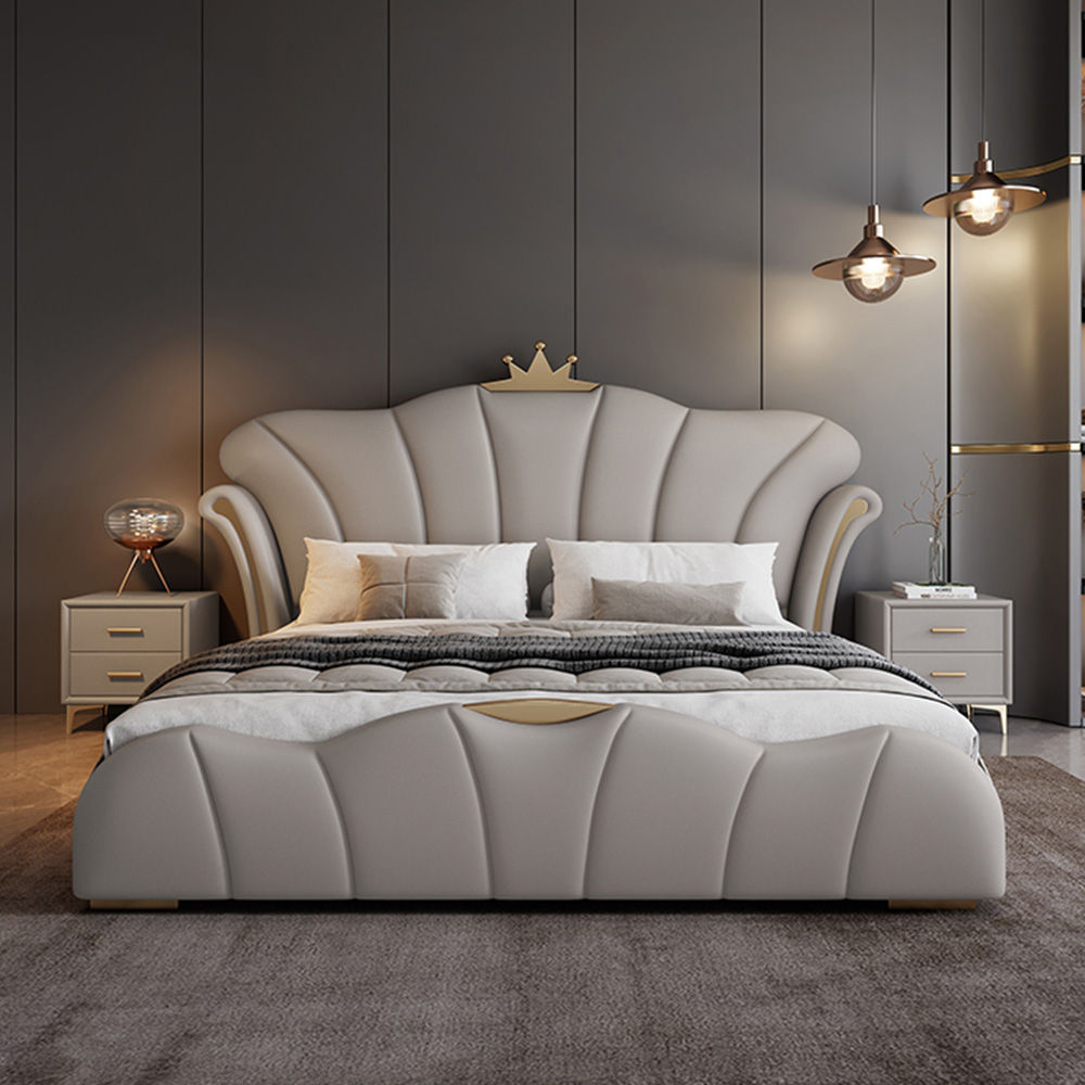 King Size Wooden Bed – Luxury Solid Wood Frame, Modern Design