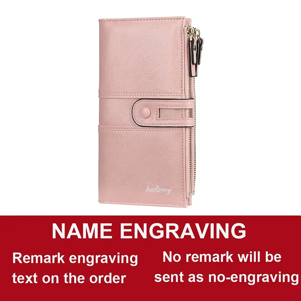 Thumbnail: Women’s Long PU Leather Wallet with Name Engraving and Card Holder