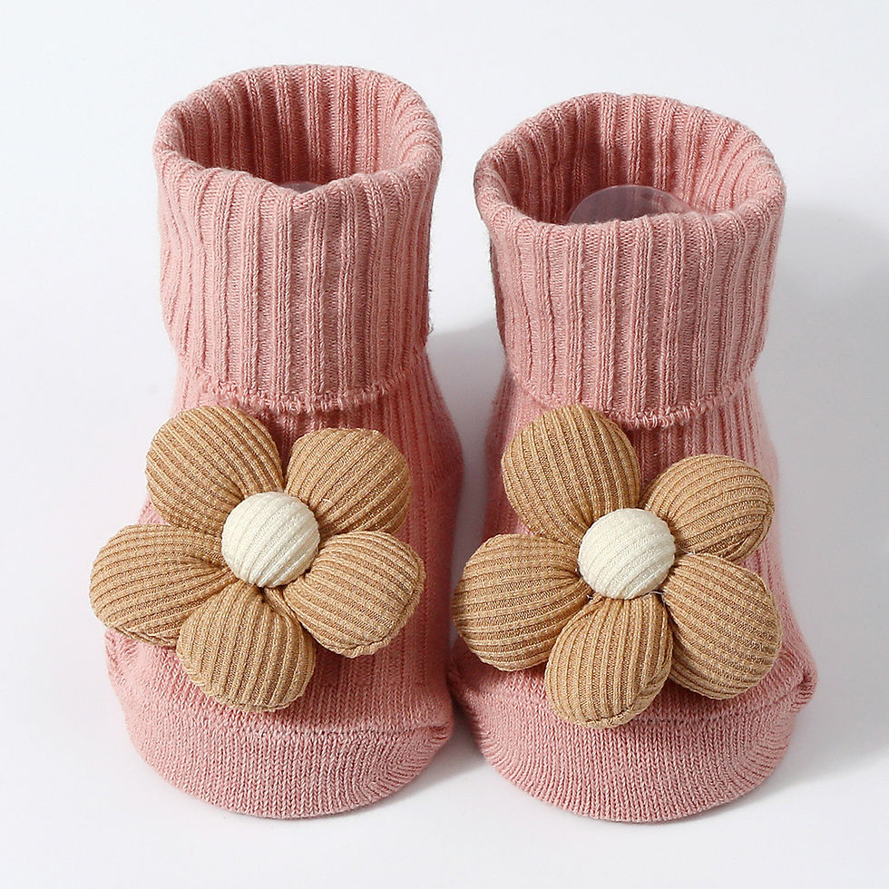 Thumbnail: Baby Girl Princess Flower Socks – Thin Anti-Slip Cotton Newborn Socks (0–12M)
