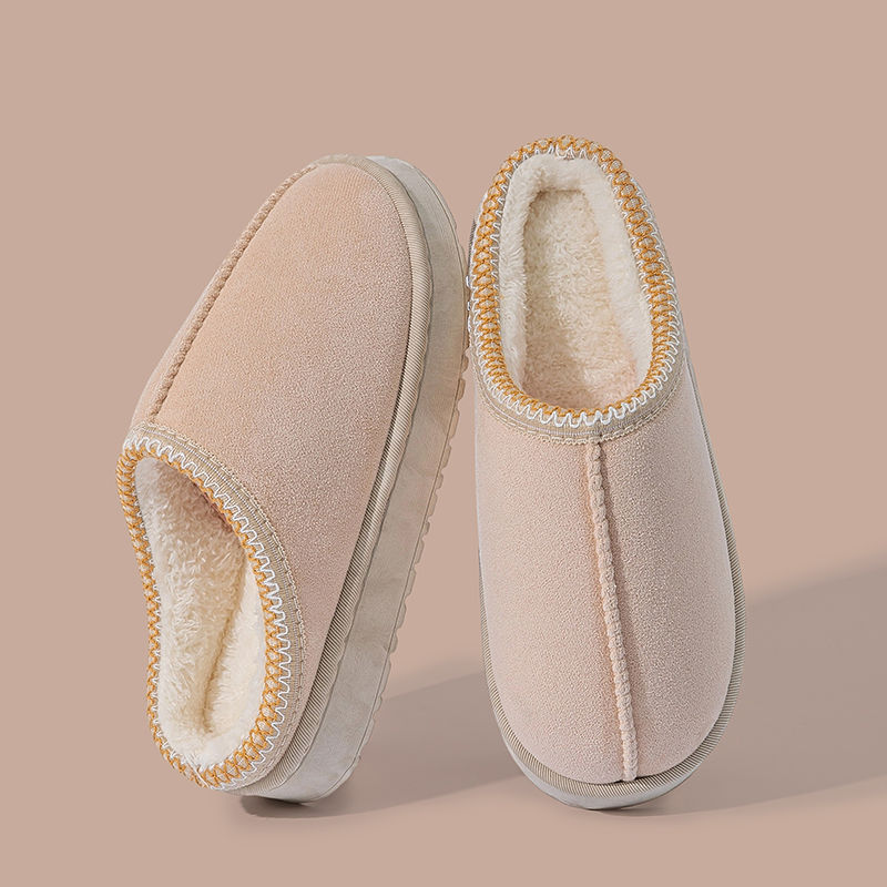 Thumbnail: Women’s Plush Winter Slippers – Thick EVA Sole Indoor Warm House Shoes