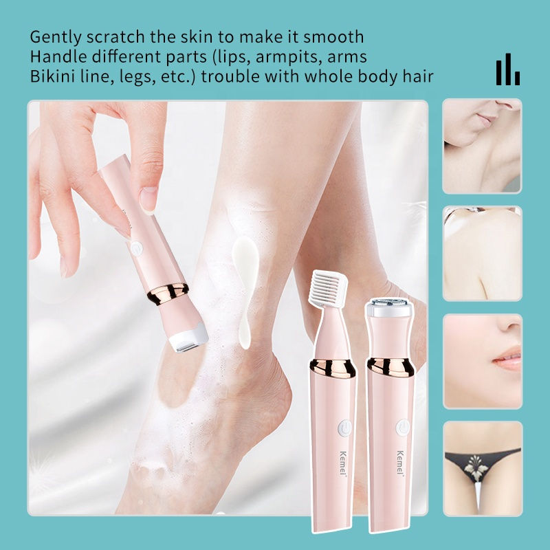 Thumbnail: Kemei 3-in-1 Facial Hair Remover & Body Trimmer – Rechargeable Eyebrow Razor