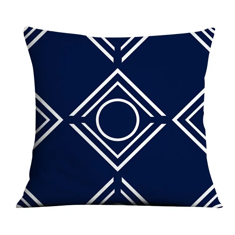 Thumbnail: Dark Blue Geometric Pattern Pillowcase for Home, Office & Car