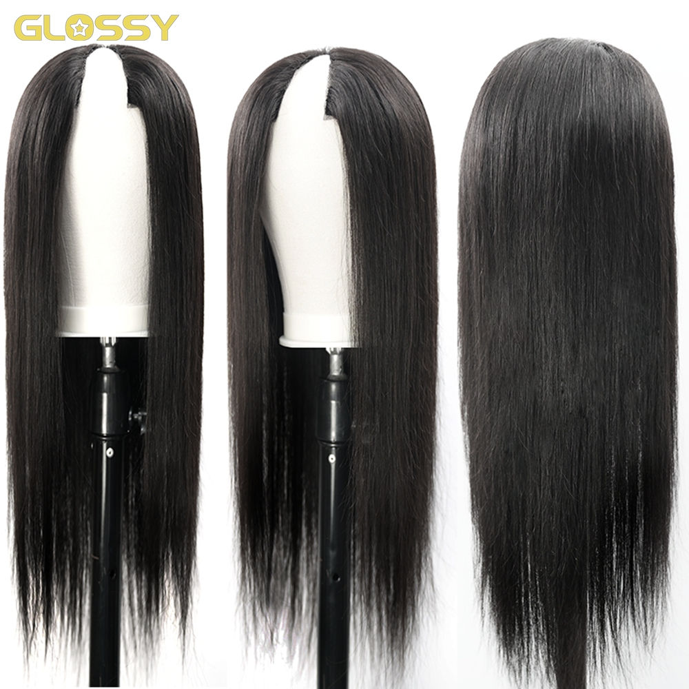 250 Density Straight V Part Wig – 100% Human Hair, 18–24 Inch Peruvian