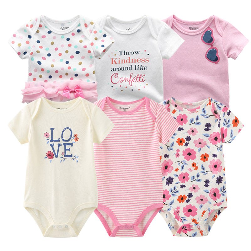 Thumbnail: 6-Piece Unisex Baby Clothing Set – Cotton Short Sleeve All-Season Wear