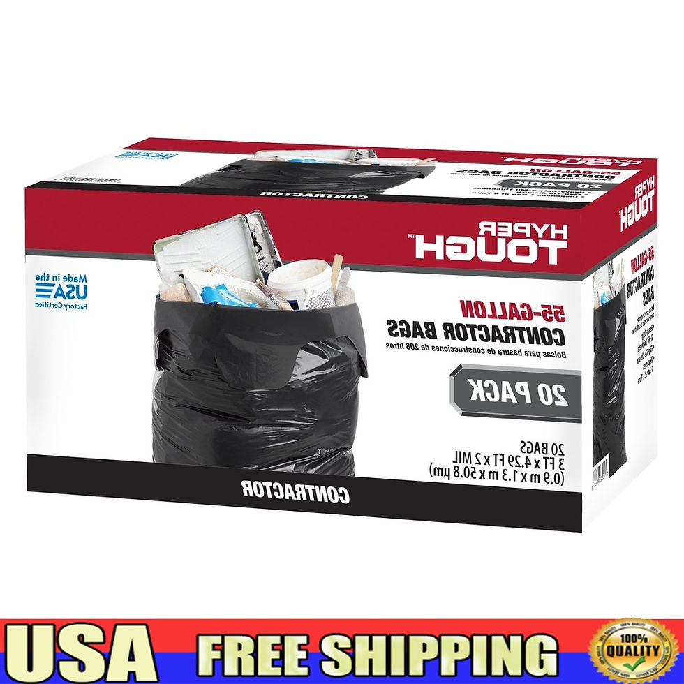Thumbnail: Heavy Duty 55 Gallon Contractor Trash Bags 20 Count