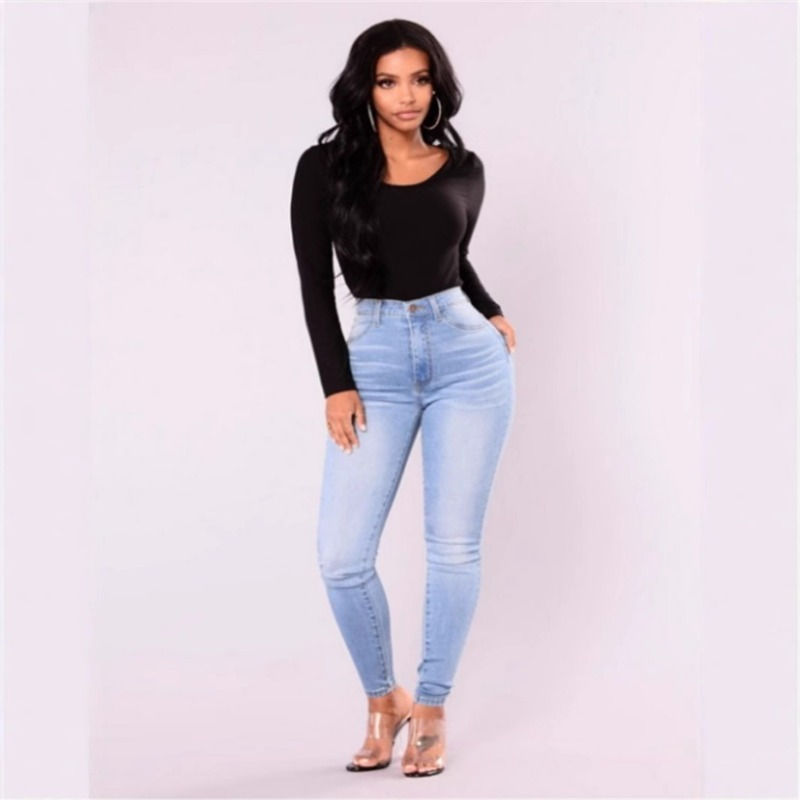 Thumbnail: Women's Push-Up Skinny Jeans – High Waist Stretch Denim, Casual Fit