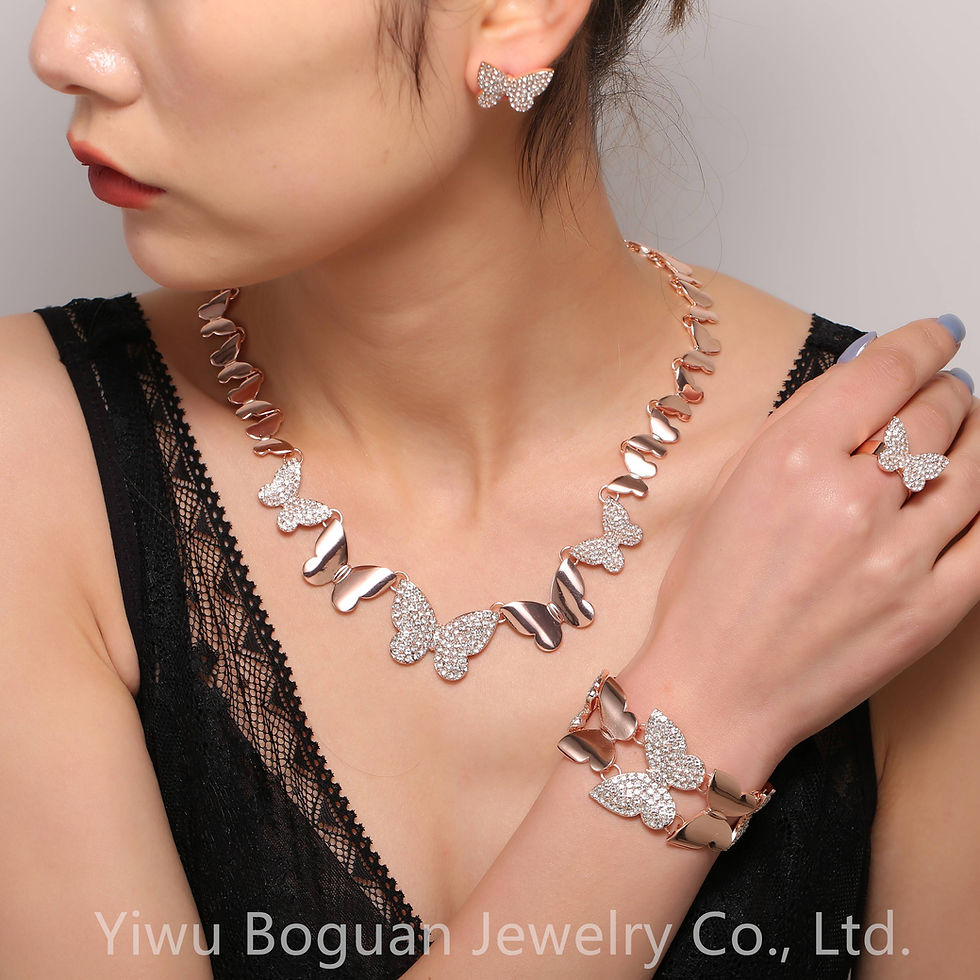 Thumbnail: Gold Jewelry Set – 18K Gold Necklace, Earrings, Bracelet & Ring for Women