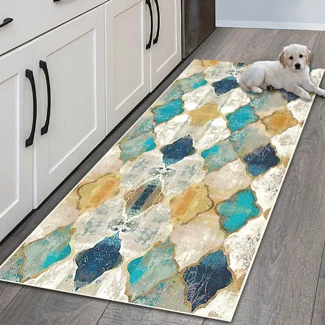 Thumbnail: Geometric Floor Mat – Non-Slip Kitchen & Living Room Carpet