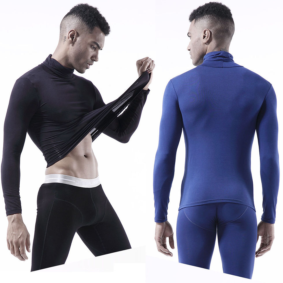 Thumbnail: Men’s High‑Neck Thermal Underwear Top Winter Warm Knit