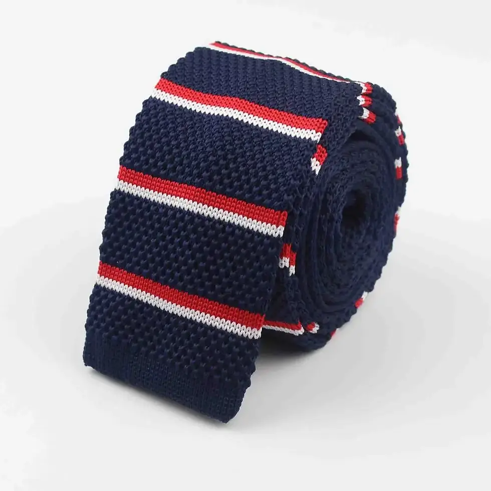 Thumbnail: Men’s Knitted Skinny Tie Striped Slim Fashion Neck Tie