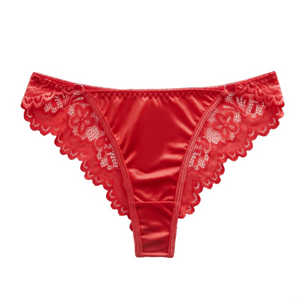 Thumbnail: Women's Satin Lace Briefs – Low-Rise Silky Panties with See-Through Patchwork