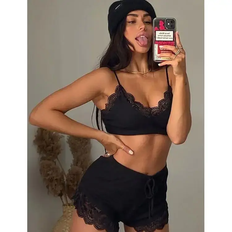 Thumbnail: Women’s 2-Piece Winter Sleepwear Set Short Pants Pajama Lingerie