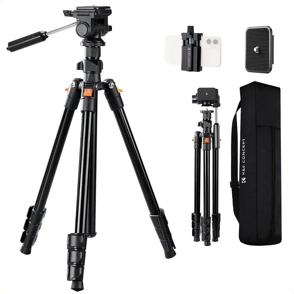 Thumbnail: Concept 77" Aluminum Camera Tripod – Lightweight Travel Tripod with 3-Way Head