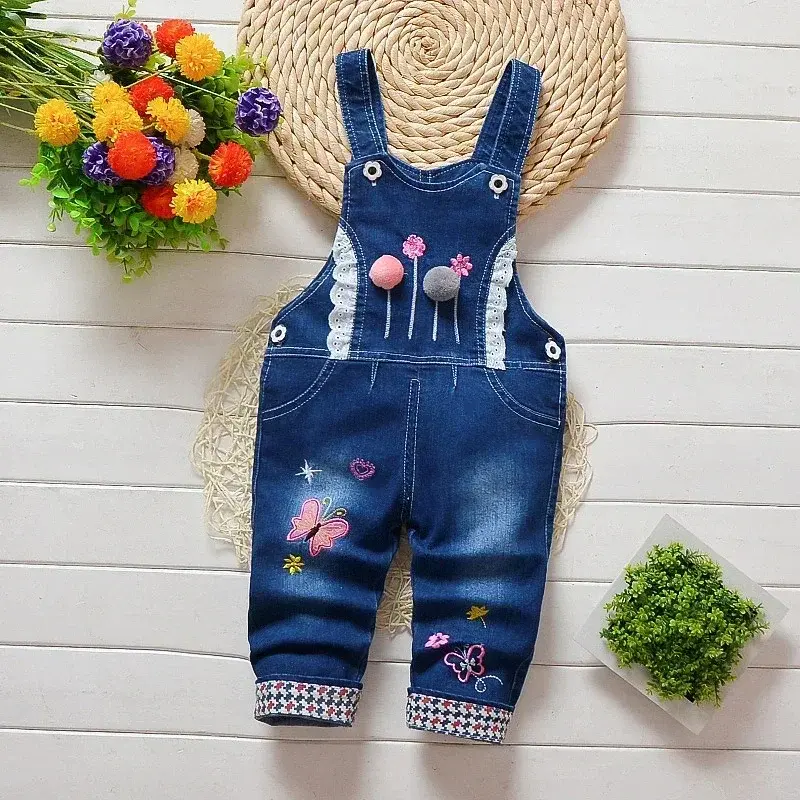 Thumbnail: Kids Denim Overalls Romper Jumper for Toddlers Boys & Girls 1-4 Years