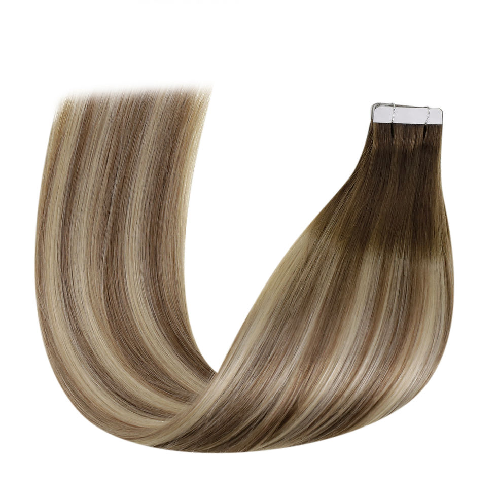 Thumbnail: LaaVoo Tape-In Hair Extensions – 12”-24” Straight Remy Brazilian Human Hair