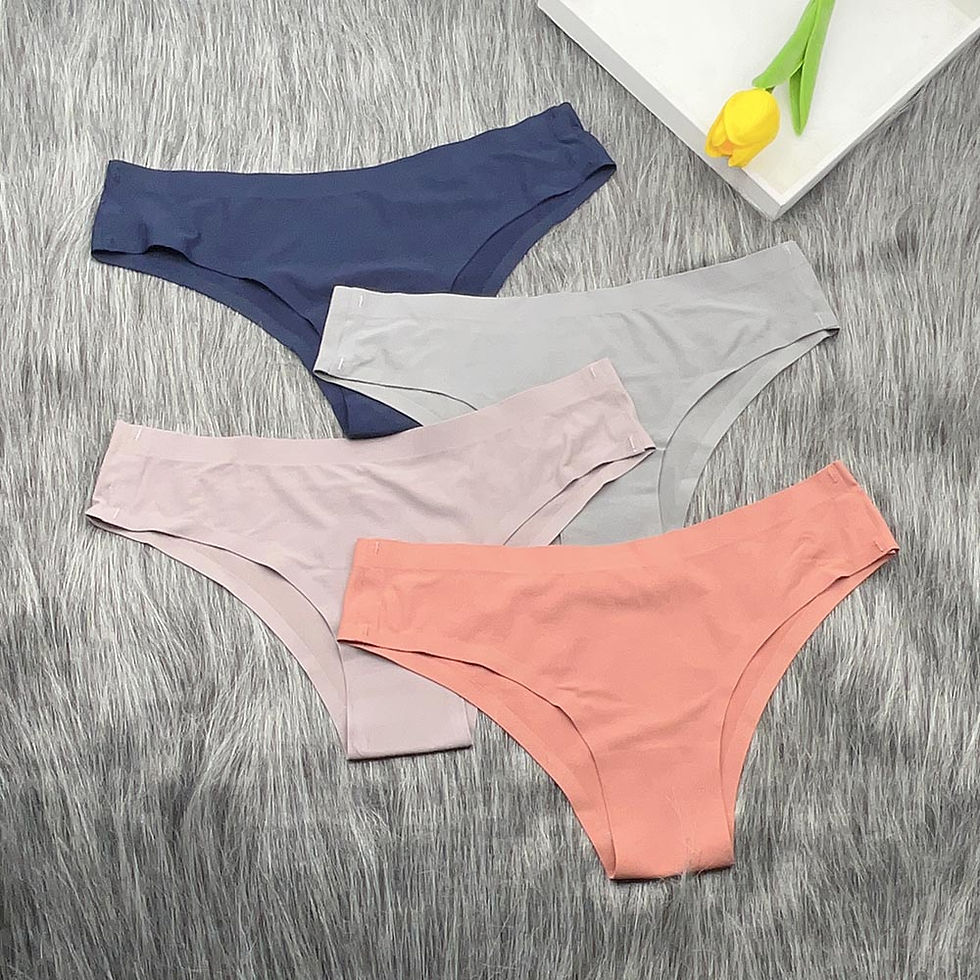 Thumbnail: Women’s 4PCS Seamless Ice Silk Panties Set Low-Waist Brief Underwear