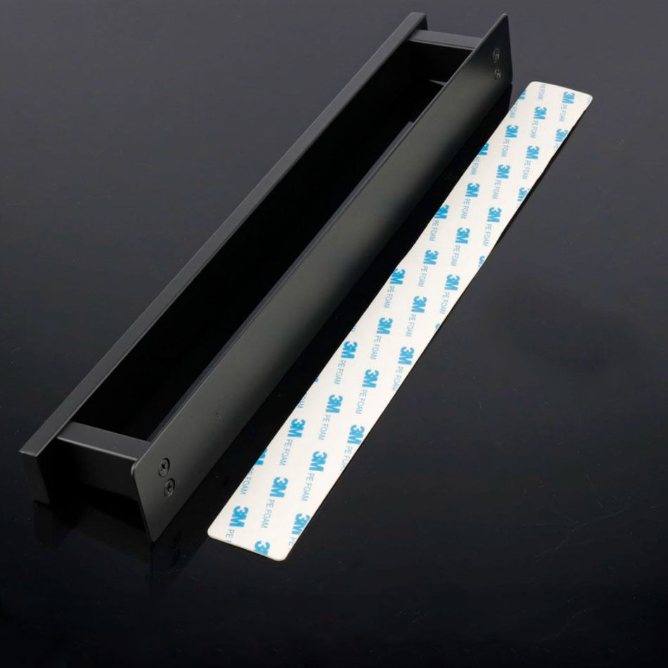 Thumbnail: 40cm Adhesive Towel Bar Shelf – Matte Black 304 Stainless Steel Rack (No Nails)