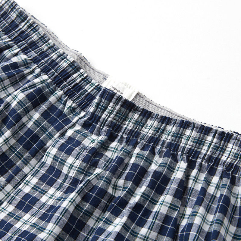 Thumbnail: Men’s Cotton Plaid Boxer Shorts – Casual Fit with Button Front (S–XL)