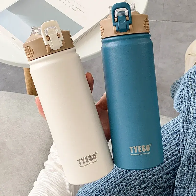 Thumbnail: 550ml Stainless Steel Vacuum Thermos Bottle with Straw – Portable