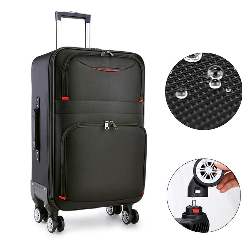 Thumbnail: Large Oxford Trolley Bag – Waterproof Spinner Travel Luggage with Lock