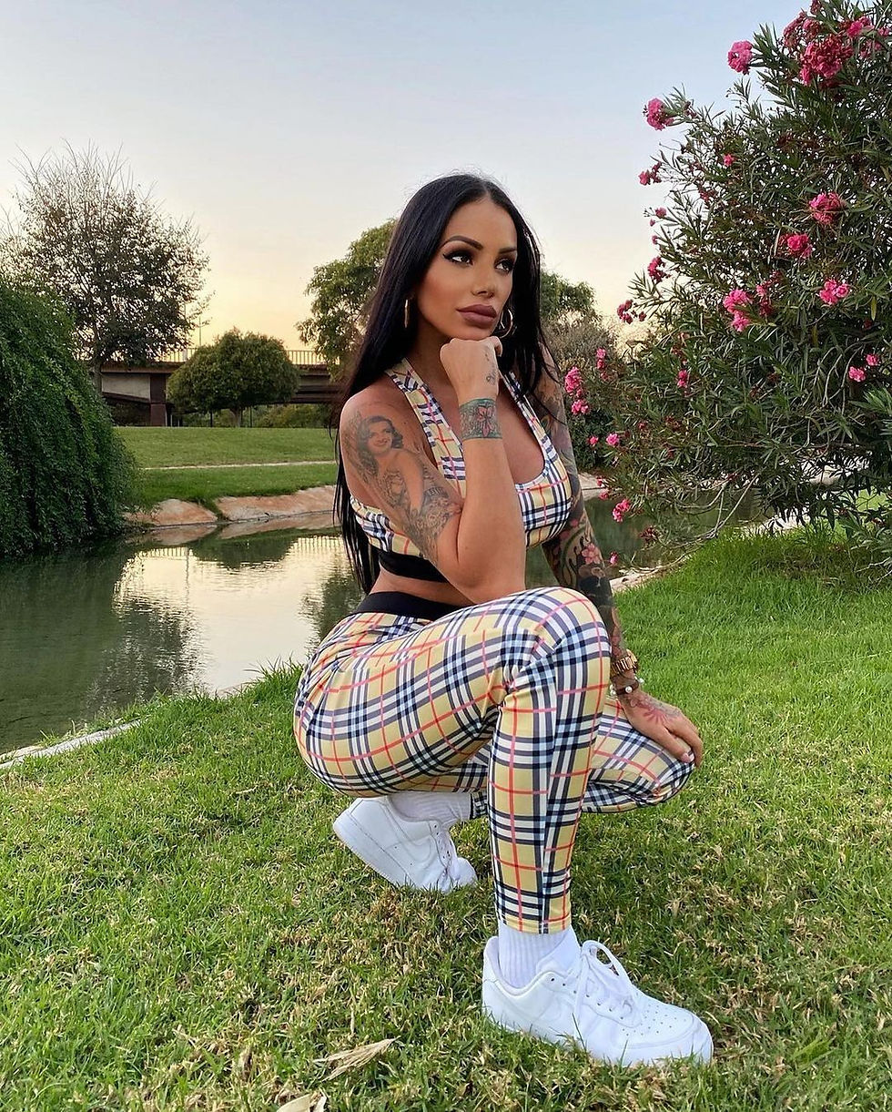Thumbnail: Summer Fashion Plaid 2-Piece Set Women Crop Top and Trousers Jogging Suit