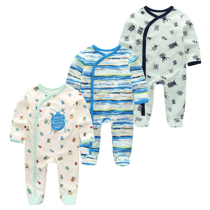 Thumbnail: 3pcs Long Sleeve Cotton Baby Boy and Girl Clothing Set