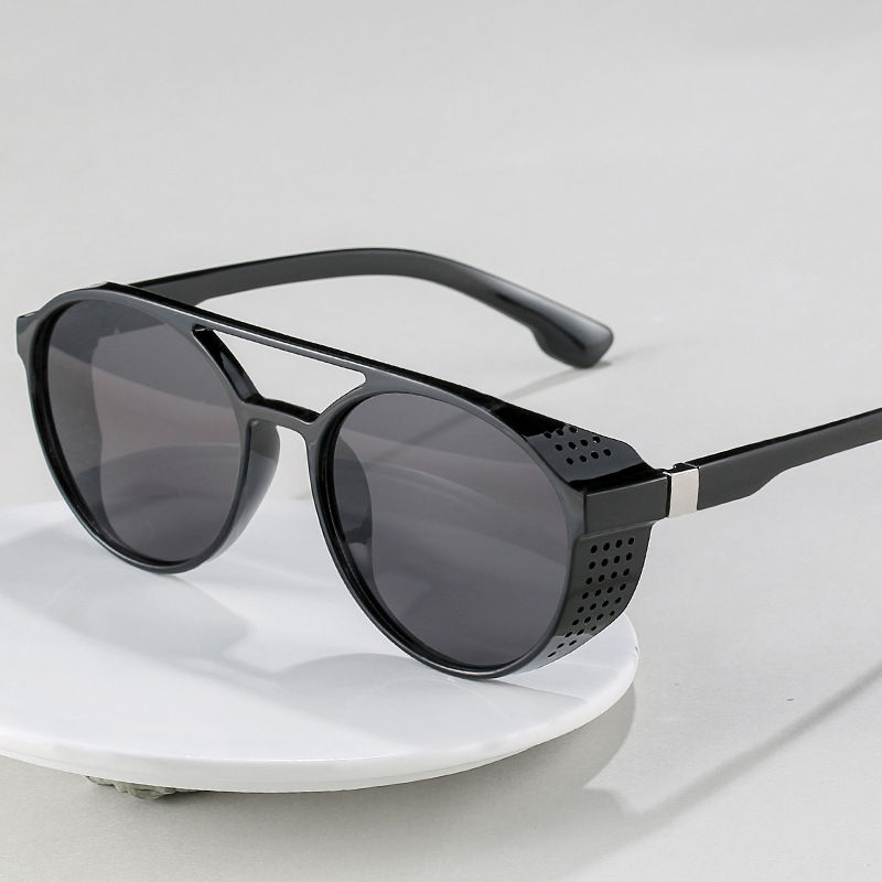 Thumbnail: Gothic Steampunk Sunglasses Unisex Vintage Retro Designer Shades 2PCS Set