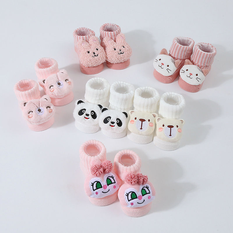 Newborn Baby Cartoon Animal Socks – Soft Cotton Thin Infant Socks (0–6M)
