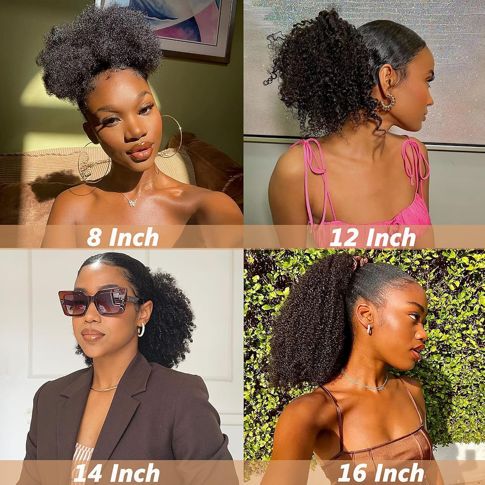 Thumbnail: Dula A Hair Afro Kinky Curly Drawstring Ponytail –100% Remy Human Hair Extension