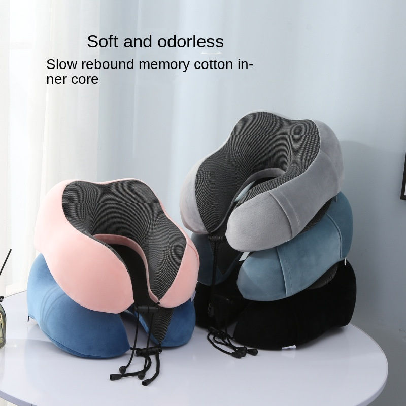 Thumbnail: Travel Memory Cotton Neck Pillow for Cars and Airplanes