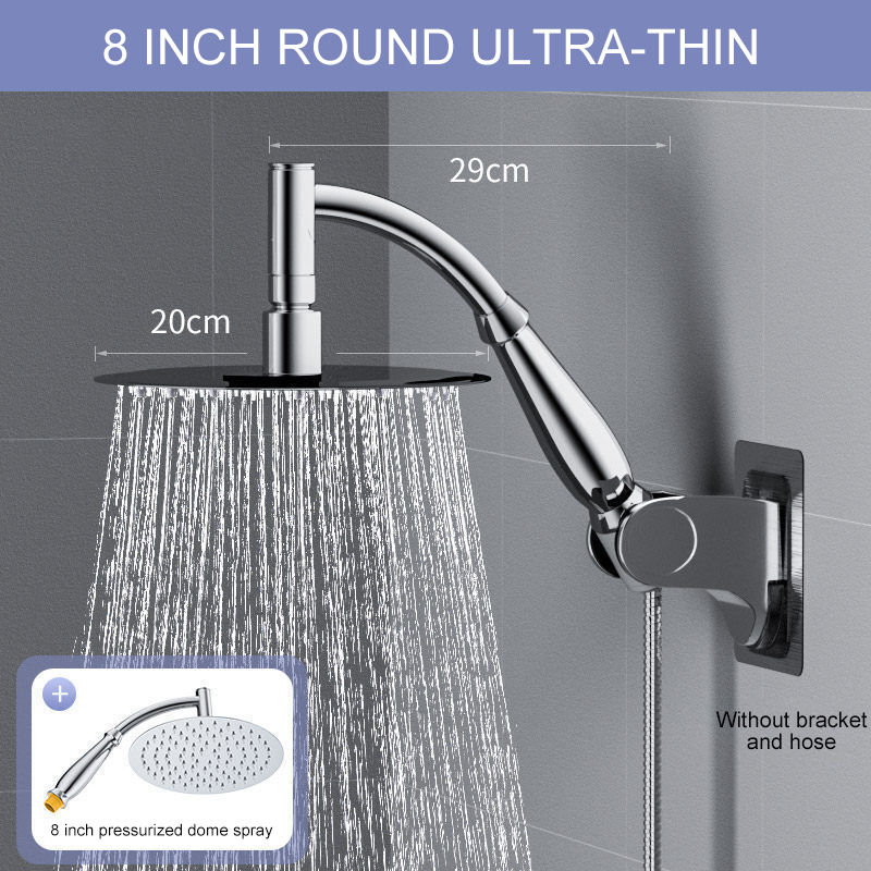 Thumbnail: 6-8 Inch High Pressure Wall-Mounted Shower Head – Water Saving