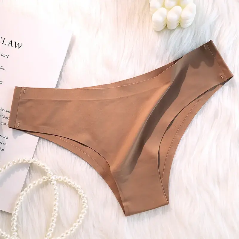 Thumbnail: Women’s Ice Silk Seamless Panties Low-Waist Underwear