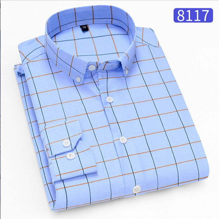 Thumbnail: Men's Striped Floral Long Sleeve Shirt – Casual Button-Down for Spring & Autumn