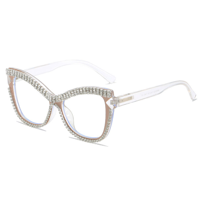 Thumbnail: Cat Eye Glasses with Rhinestones Vintage Stylish Trendy Design
